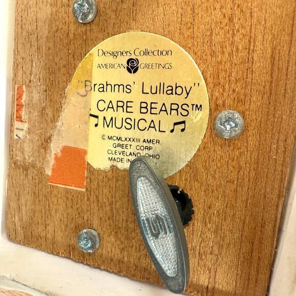 Vintage 1983 Care Bear Ceramic Musical Figurine Cheer Bear Brahms Lullaby Works! - Picture 7 of 11